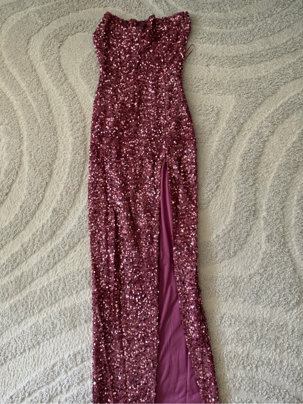 Fashion Nova Wild Soul Pink Sequin Maxi Dress | XS NWT